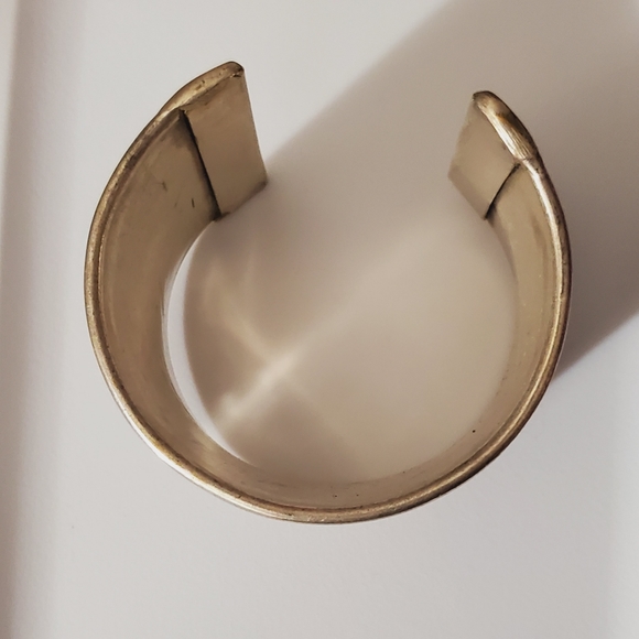 Bali bracelet basket weave silver hammered hand crafted wide cuff boho bohemian - Picture 2 of 13